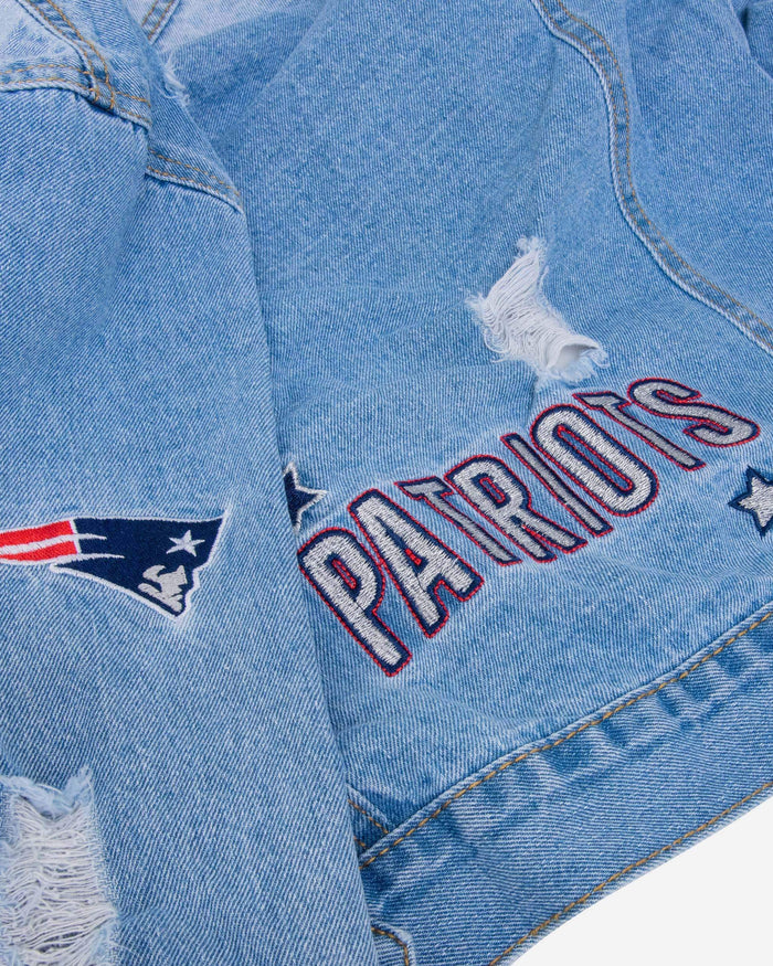 New England Patriots Womens Denim Jacket FOCO - FOCO.com