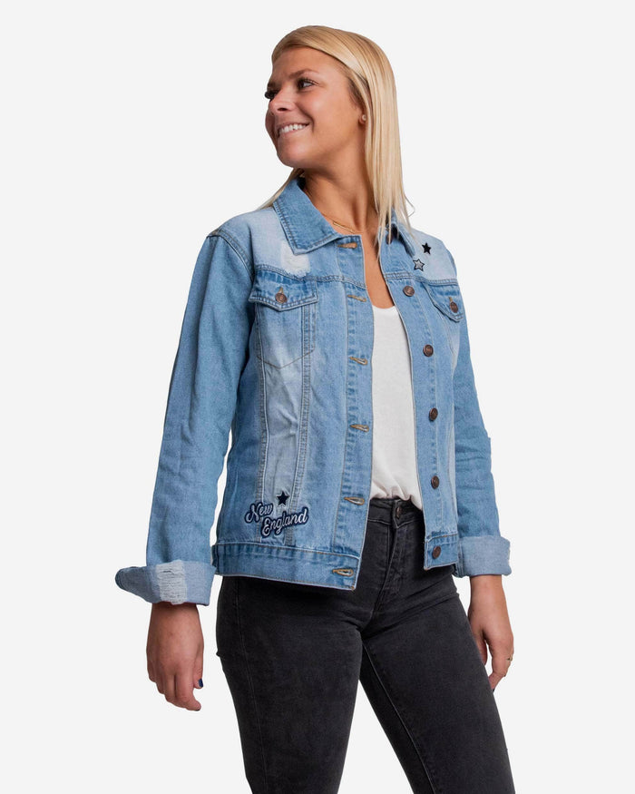 New England Patriots Womens Denim Jacket FOCO S - FOCO.com