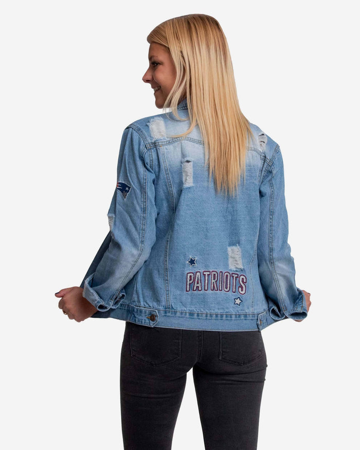 New England Patriots Womens Denim Jacket FOCO - FOCO.com