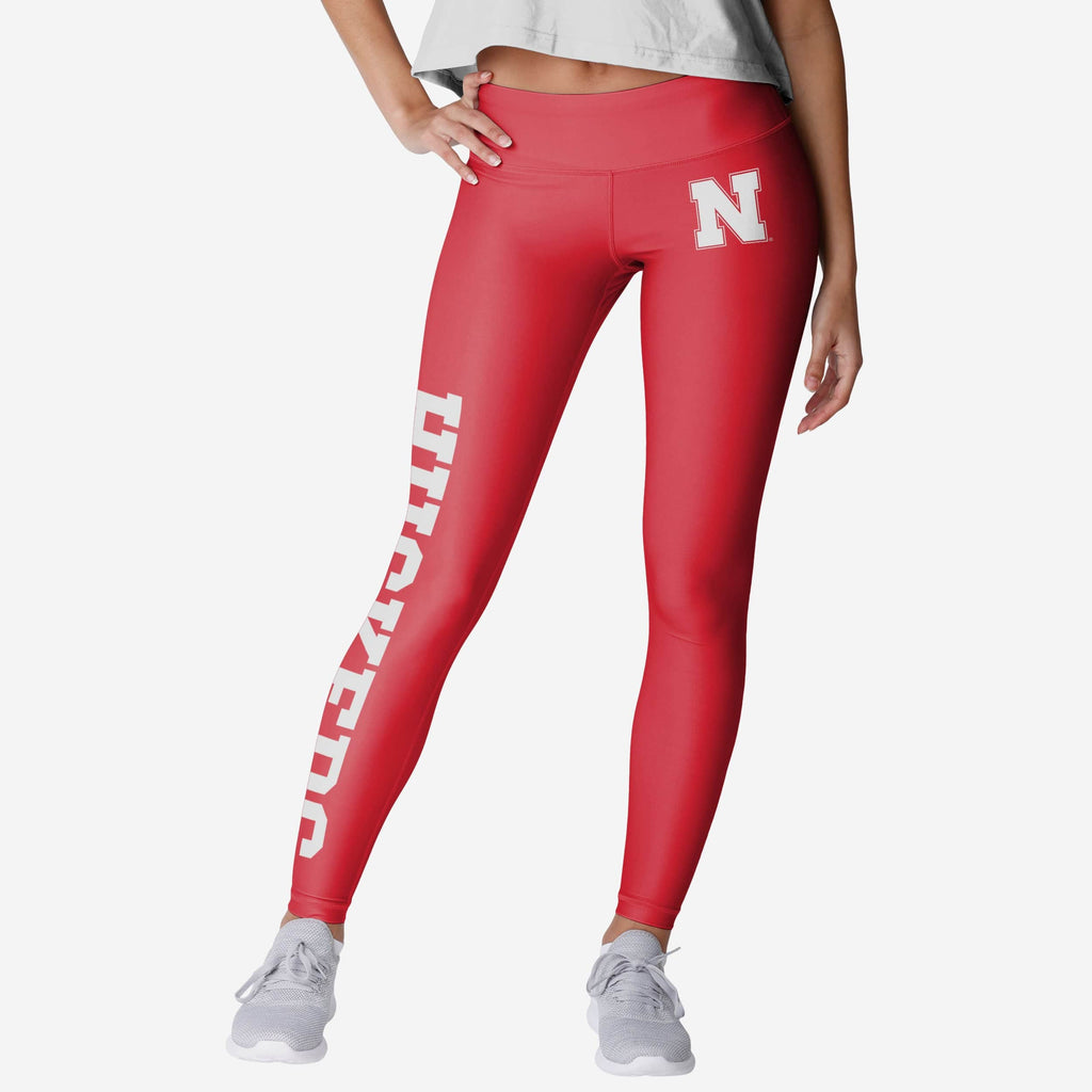 Nebraska Cornhuskers Womens Solid Big Wordmark Legging FOCO S - FOCO.com