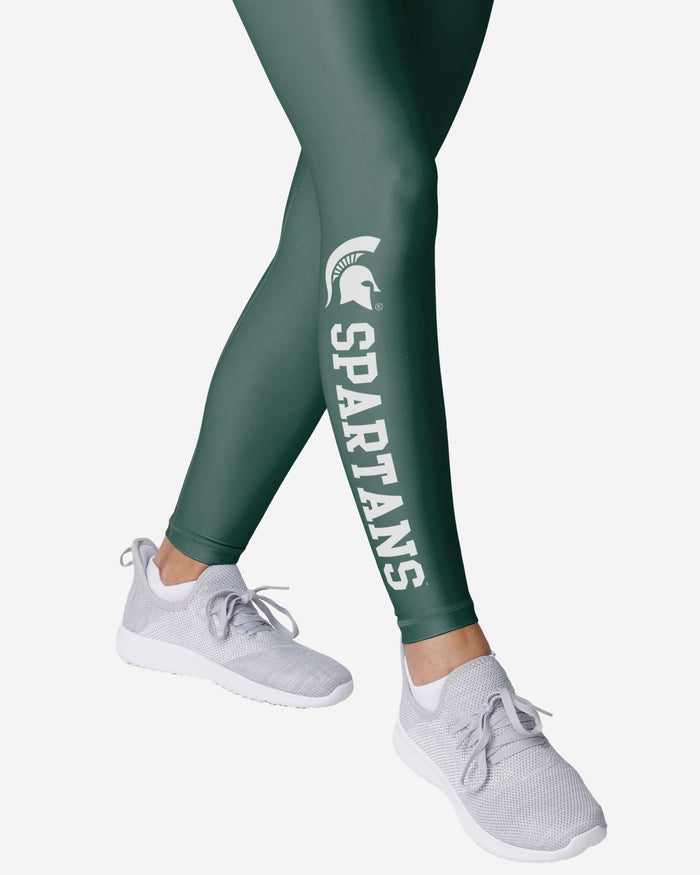 Michigan State Spartans Womens Solid Wordmark Legging FOCO - FOCO.com