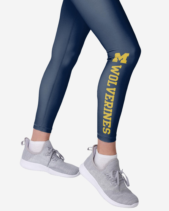 Michigan Wolverines Womens Solid Wordmark Legging FOCO - FOCO.com