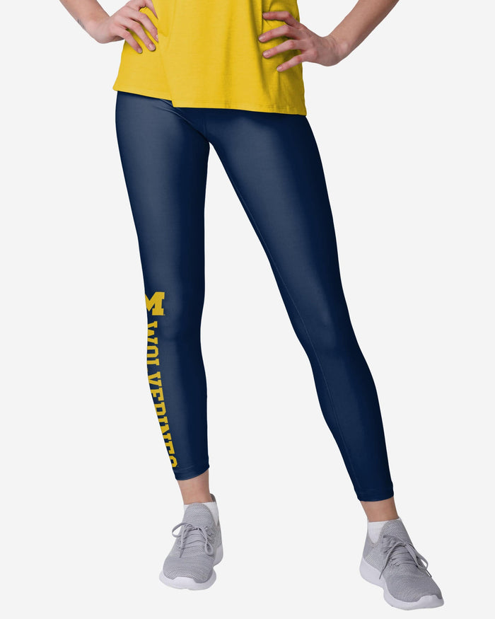 Michigan Wolverines Womens Solid Wordmark Legging FOCO S - FOCO.com