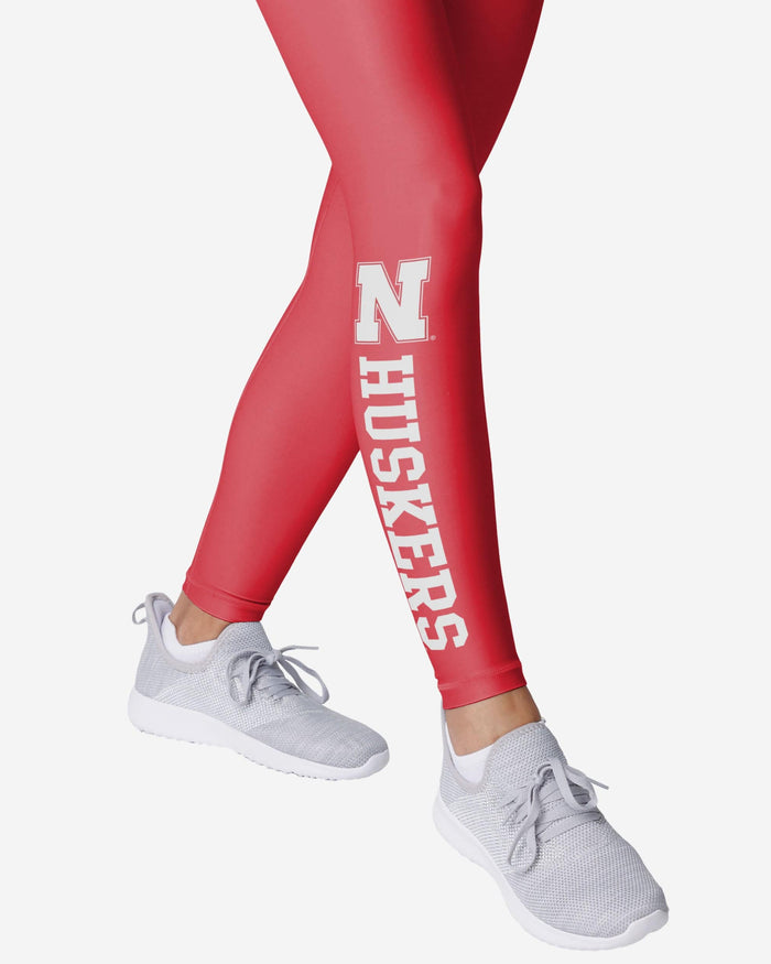 Nebraska Cornhuskers Womens Solid Wordmark Legging FOCO - FOCO.com