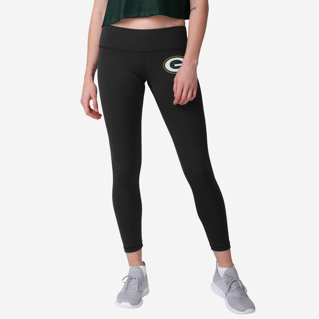 Green Bay Packers Womens Calf Logo Black Legging FOCO S - FOCO.com