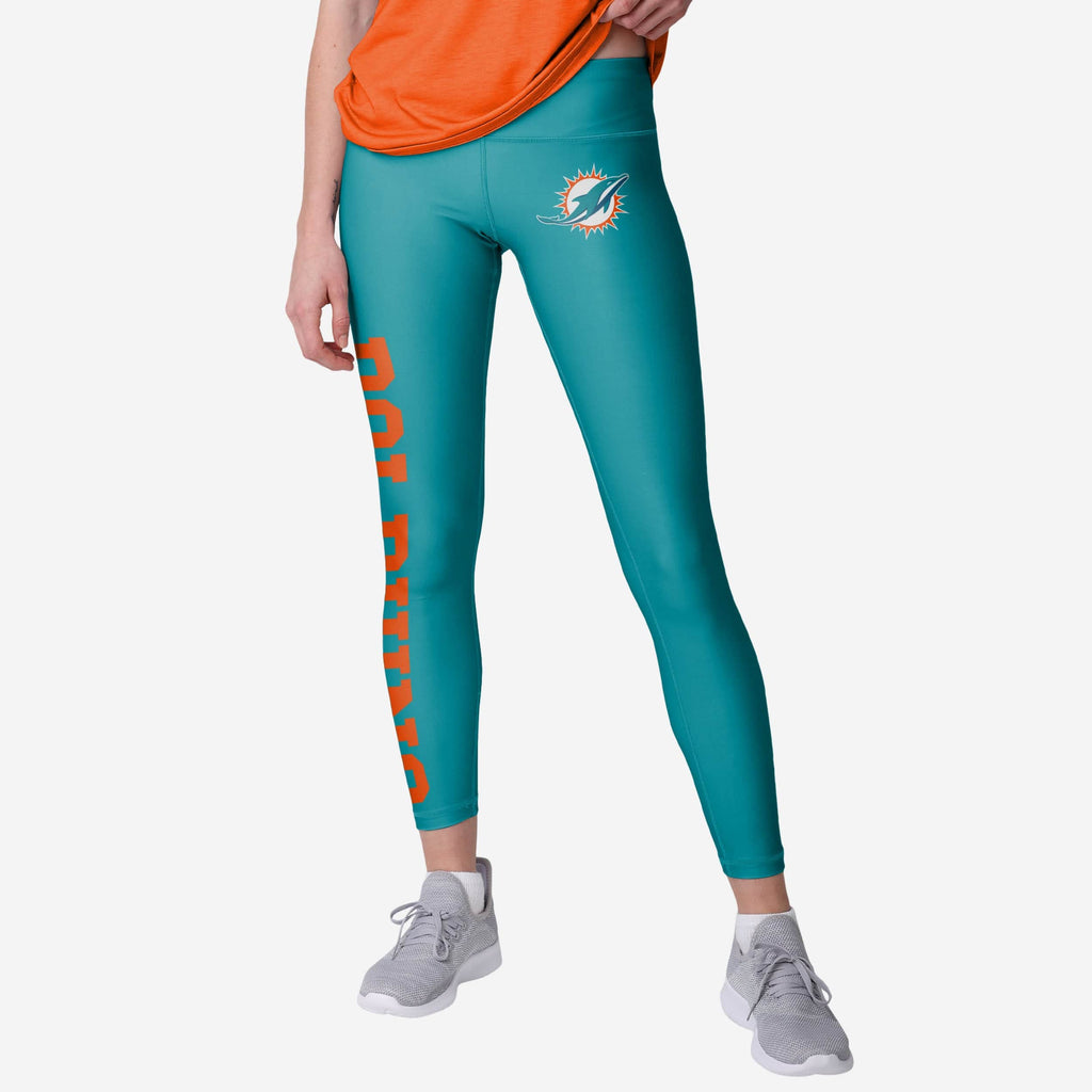 Miami Dolphins Womens Solid Big Wordmark Legging FOCO S - FOCO.com