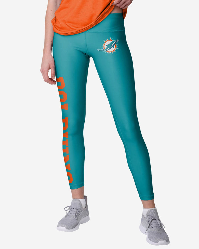 Miami Dolphins Womens Solid Big Wordmark Legging FOCO S - FOCO.com