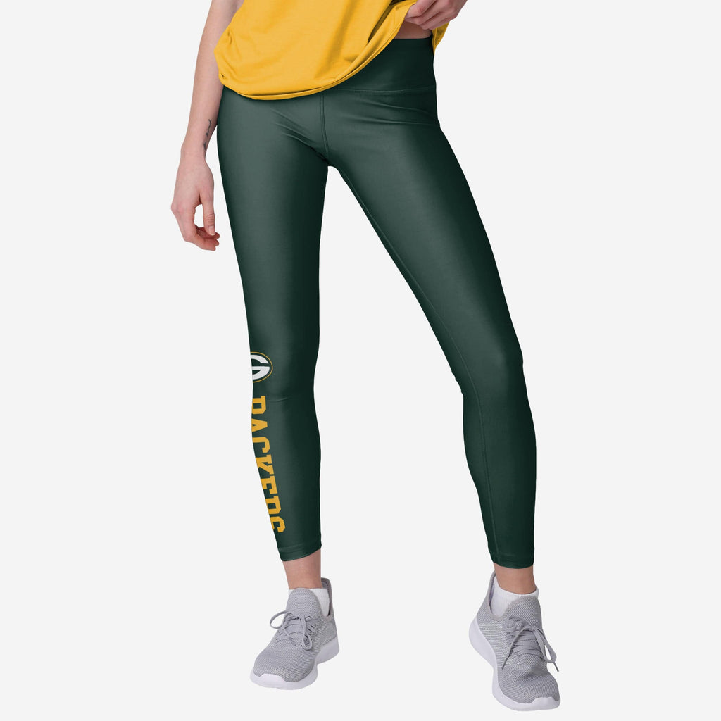 Green Bay Packers Womens Solid Wordmark Legging FOCO S - FOCO.com