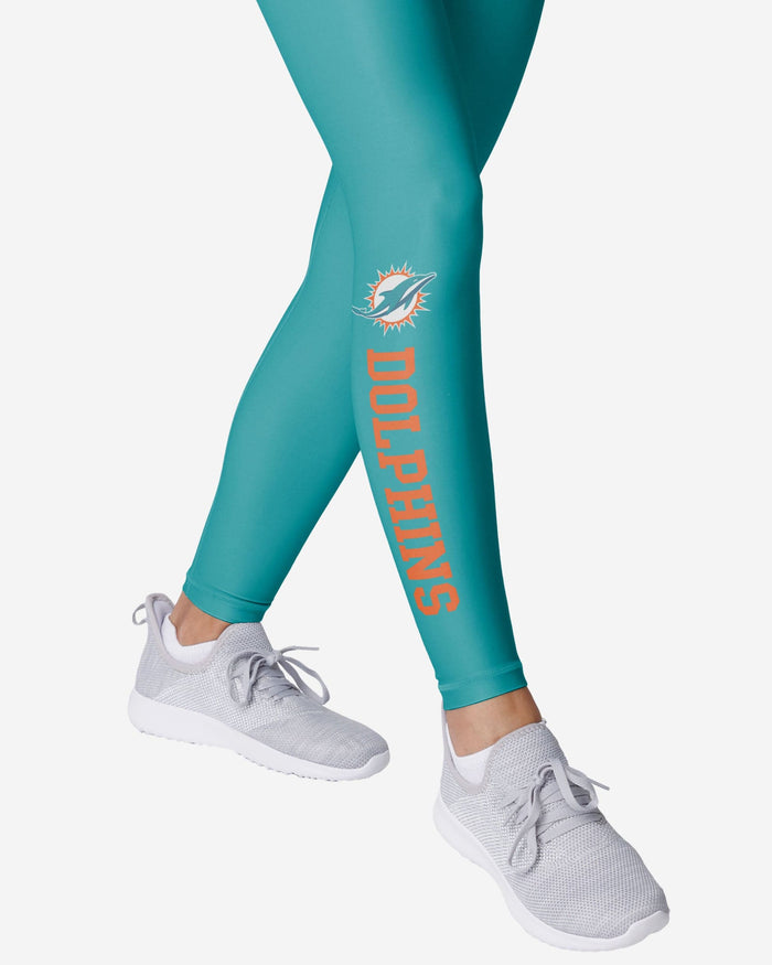 Miami Dolphins Womens Solid Wordmark Legging FOCO - FOCO.com