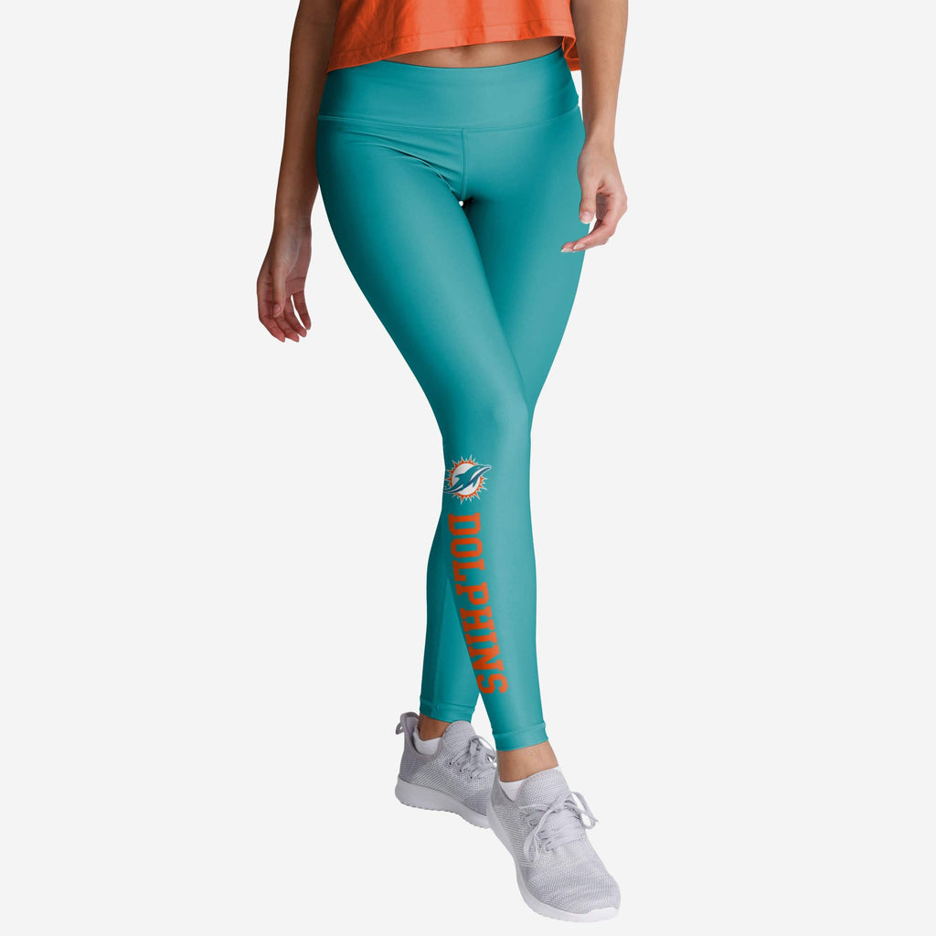 Miami Dolphins Womens Solid Wordmark Legging FOCO S - FOCO.com