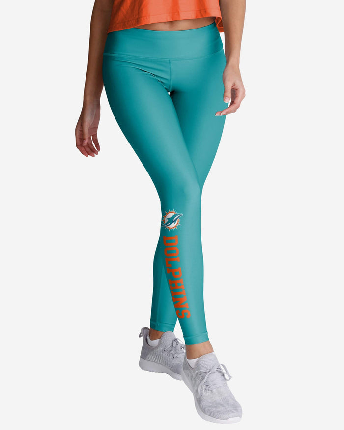 Miami Dolphins Womens Solid Wordmark Legging FOCO S - FOCO.com