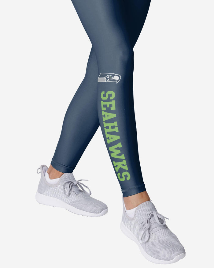 Seattle Seahawks Womens Solid Wordmark Legging FOCO - FOCO.com