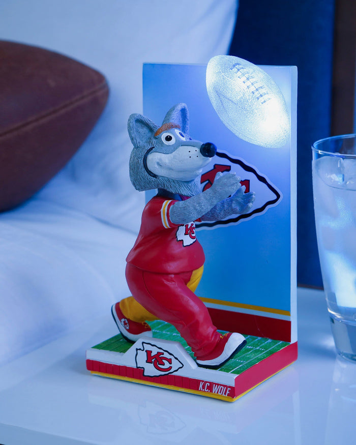 KC Wolf Kansas City Chiefs Mascot Action Pose Light Up Ball Bobblehead FOCO - FOCO.com