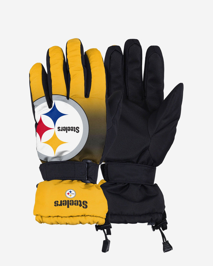 Pittsburgh Steelers Gradient Logo Insulated Gloves FOCO S/M - FOCO.com