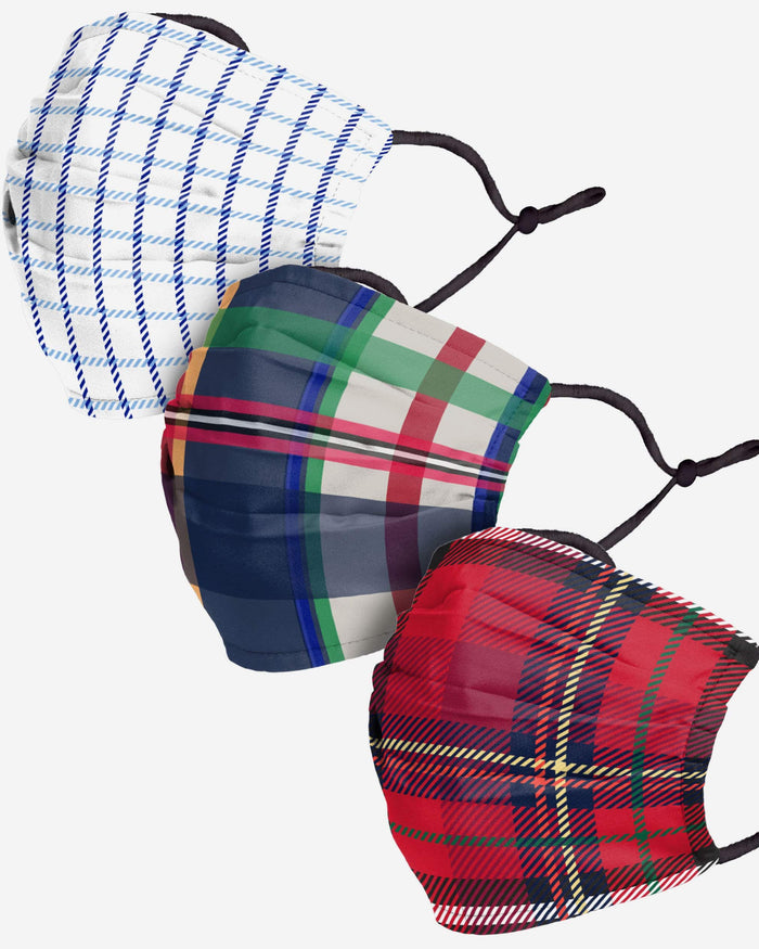 Plaid Adjustable 3 Pack Face Cover FOCO - FOCO.com