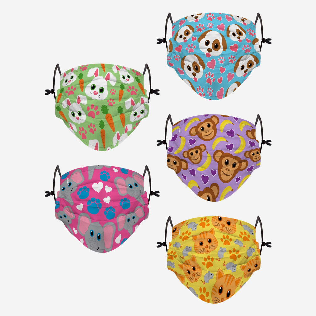 Animal Light Pack Youth Adjustable 5 Pack Face Cover FOCO - FOCO.com