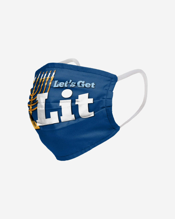 Lets Get Lit Hanukkah Pleated Face Cover FOCO - FOCO.com