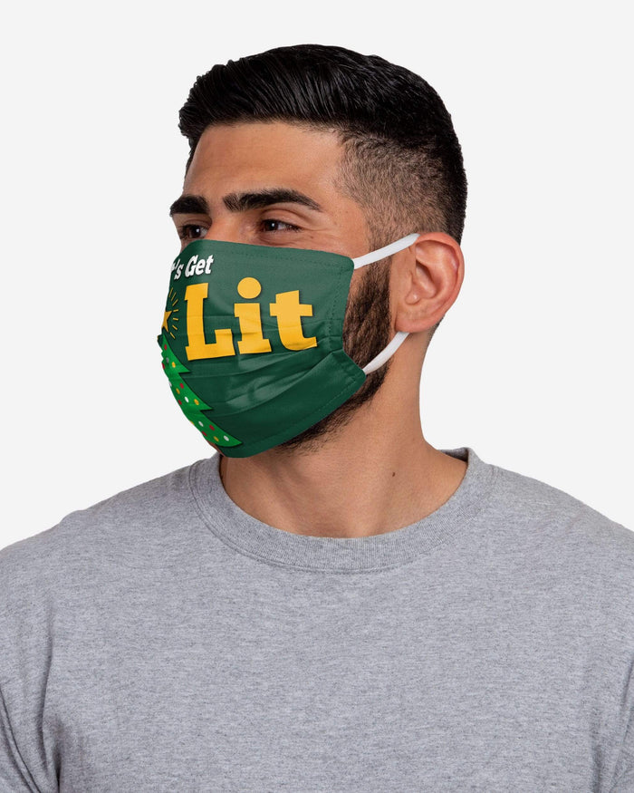 Lets Get Lit Christmas Tree Pleated Face Cover FOCO - FOCO.com