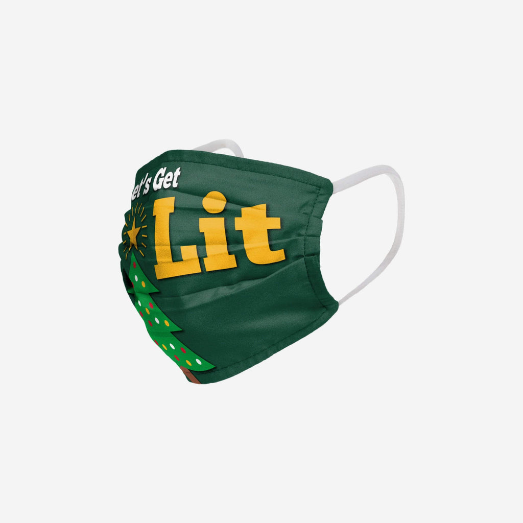 Lets Get Lit Christmas Tree Pleated Face Cover FOCO - FOCO.com