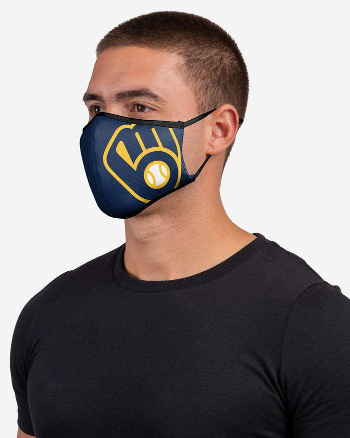 Milwaukee Brewers On-Field Adjustable Navy Sport Face Cover FOCO - FOCO.com