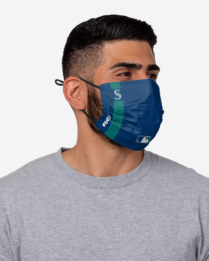 Kyle Lewis Seattle Mariners On-Field Adjustable Navy & Teal Face Cover FOCO - FOCO.com