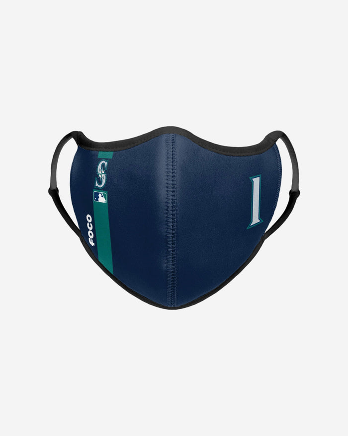 Kyle Lewis Seattle Mariners On-Field Adjustable Navy & Teal Sport Face Cover FOCO - FOCO.com