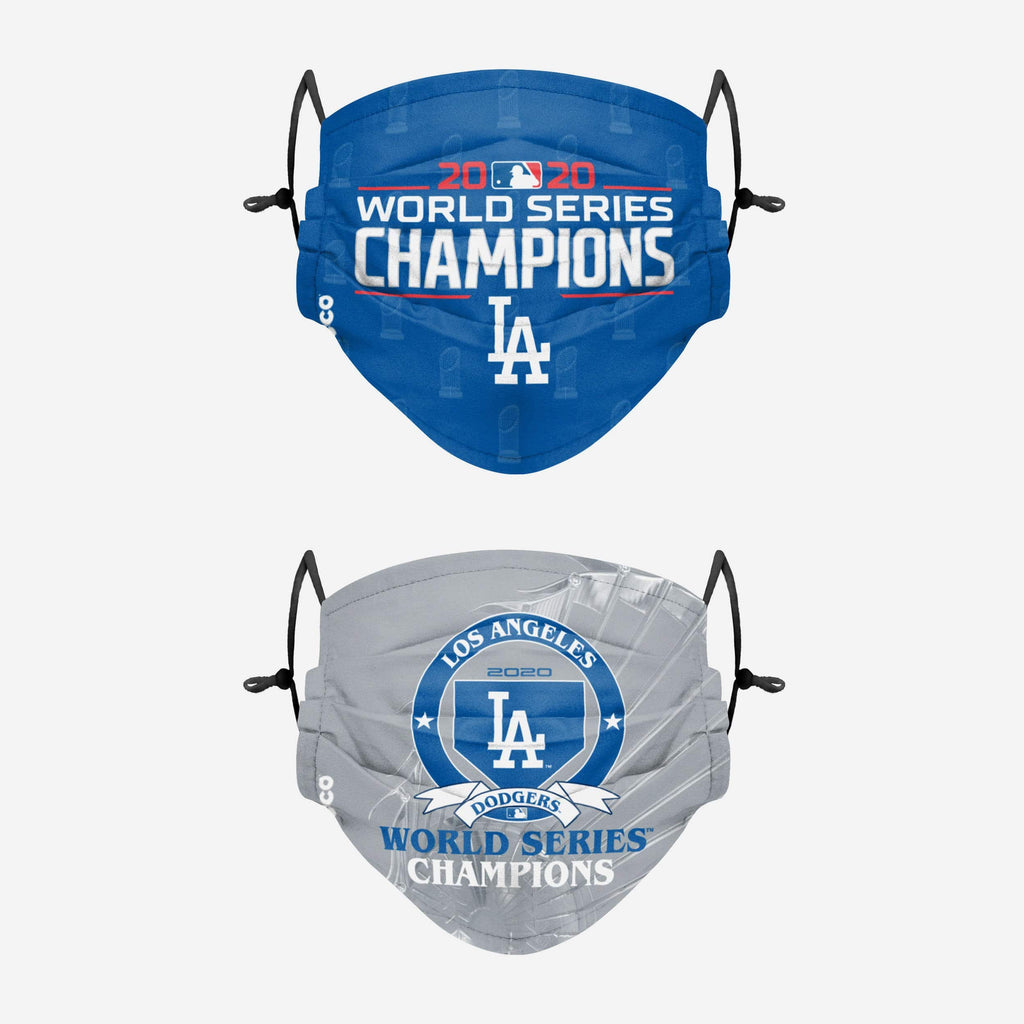 Los Angeles Dodgers 2020 World Series Champions Adjustable 2 Pack Face Cover FOCO - FOCO.com