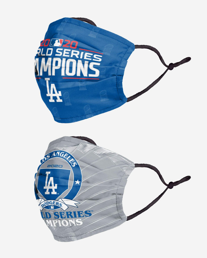 Los Angeles Dodgers 2020 World Series Champions Adjustable 2 Pack Face Cover FOCO - FOCO.com