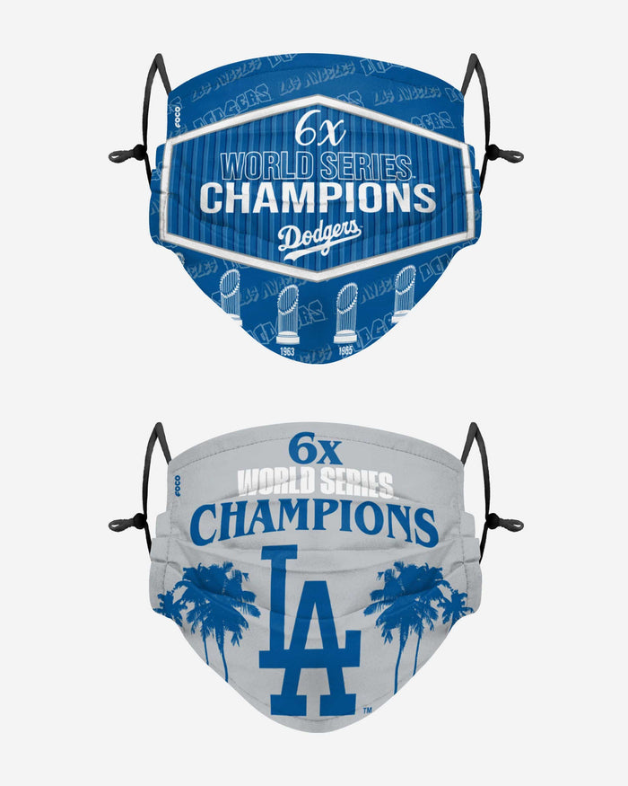 Los Angeles Dodgers Thematic Champions Adjustable 2 Pack Face Cover FOCO - FOCO.com