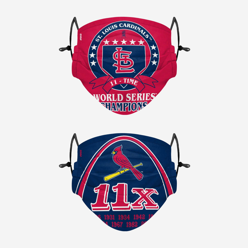 St Louis Cardinals Thematic Champions Adjustable 2 Pack Face Cover FOCO - FOCO.com