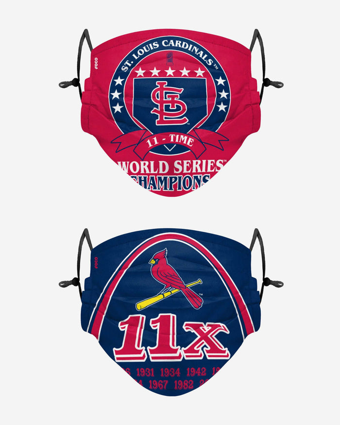 St Louis Cardinals Thematic Champions Adjustable 2 Pack Face Cover FOCO - FOCO.com