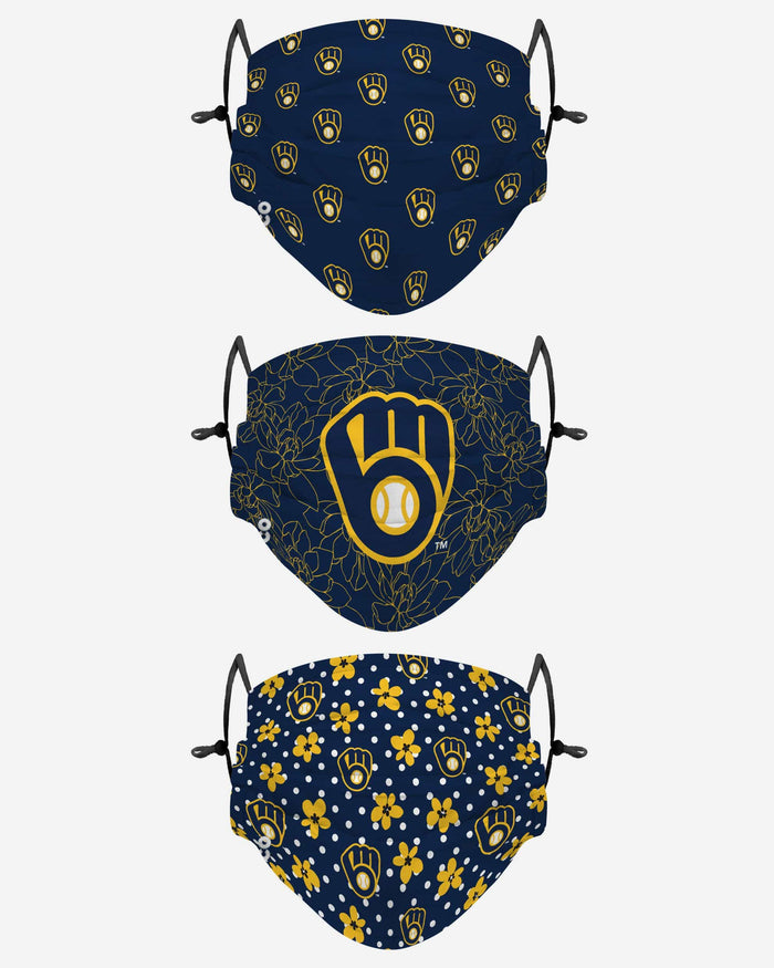 Milwaukee Brewers Gameday Gardener 3 Pack Face Cover FOCO - FOCO.com