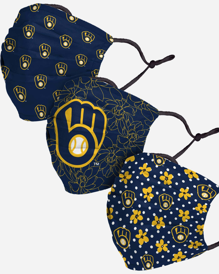 Milwaukee Brewers Gameday Gardener 3 Pack Face Cover FOCO - FOCO.com