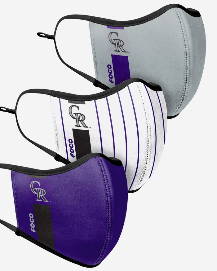 Colorado Rockies Sport 3 Pack Face Cover FOCO - FOCO.com