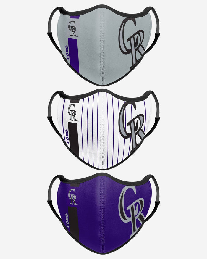 Colorado Rockies Sport 3 Pack Face Cover FOCO - FOCO.com