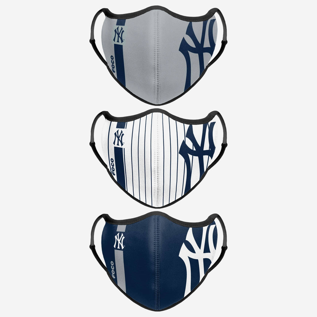 New York Yankees Sport 3 Pack Face Cover FOCO - FOCO.com