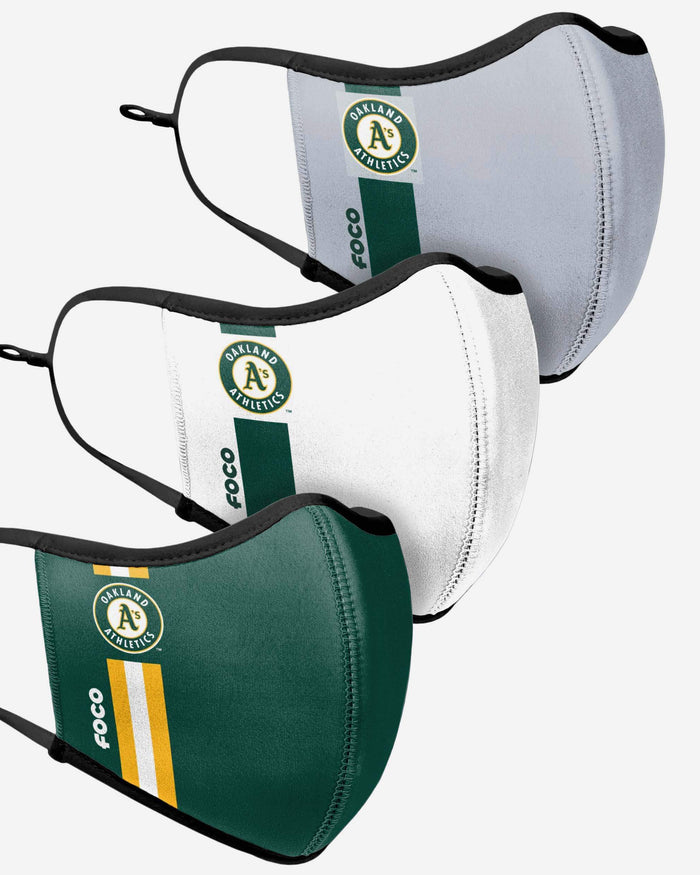 Oakland Athletics Sport 3 Pack Face Cover FOCO - FOCO.com