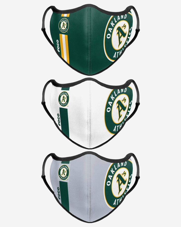 Oakland Athletics Sport 3 Pack Face Cover FOCO - FOCO.com