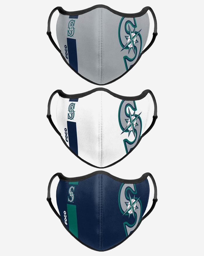 Seattle Mariners Sport 3 Pack Face Cover FOCO - FOCO.com