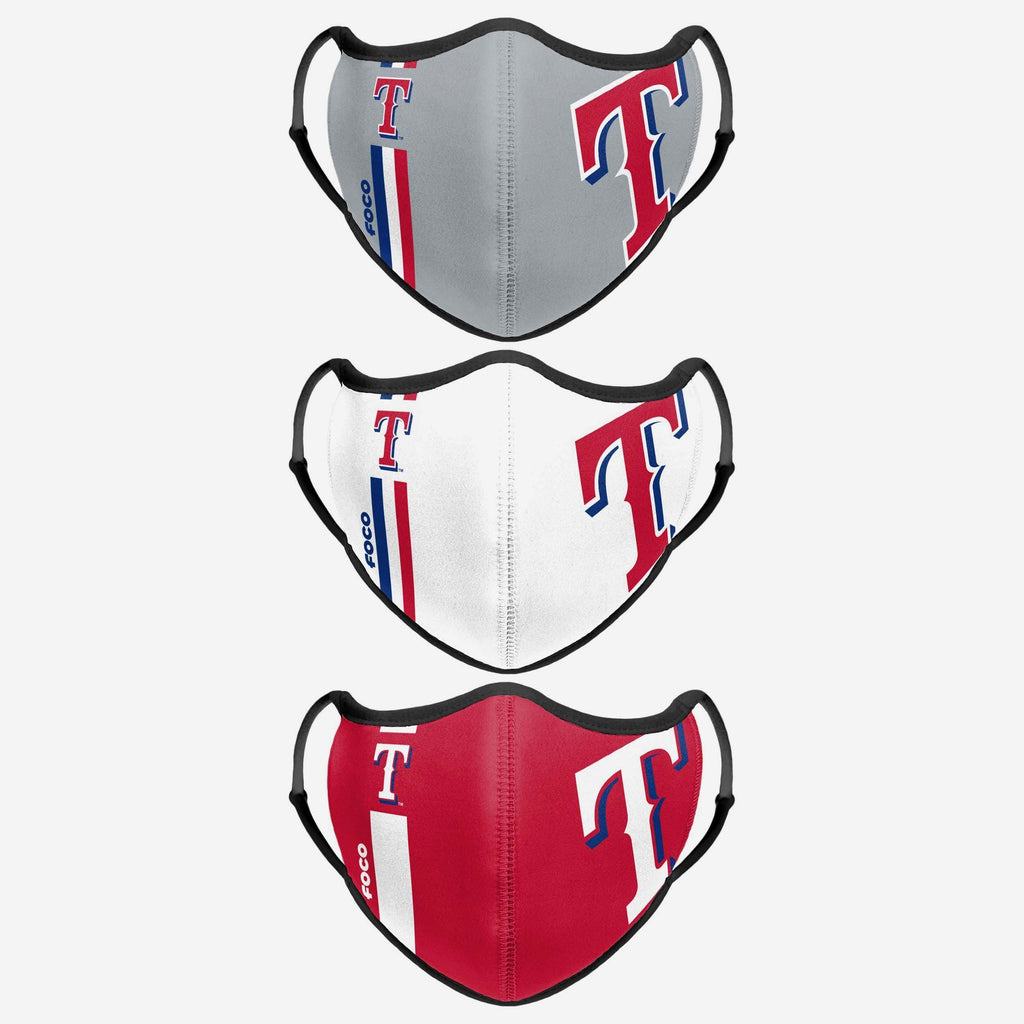 Texas Rangers Sport 3 Pack Face Cover FOCO - FOCO.com