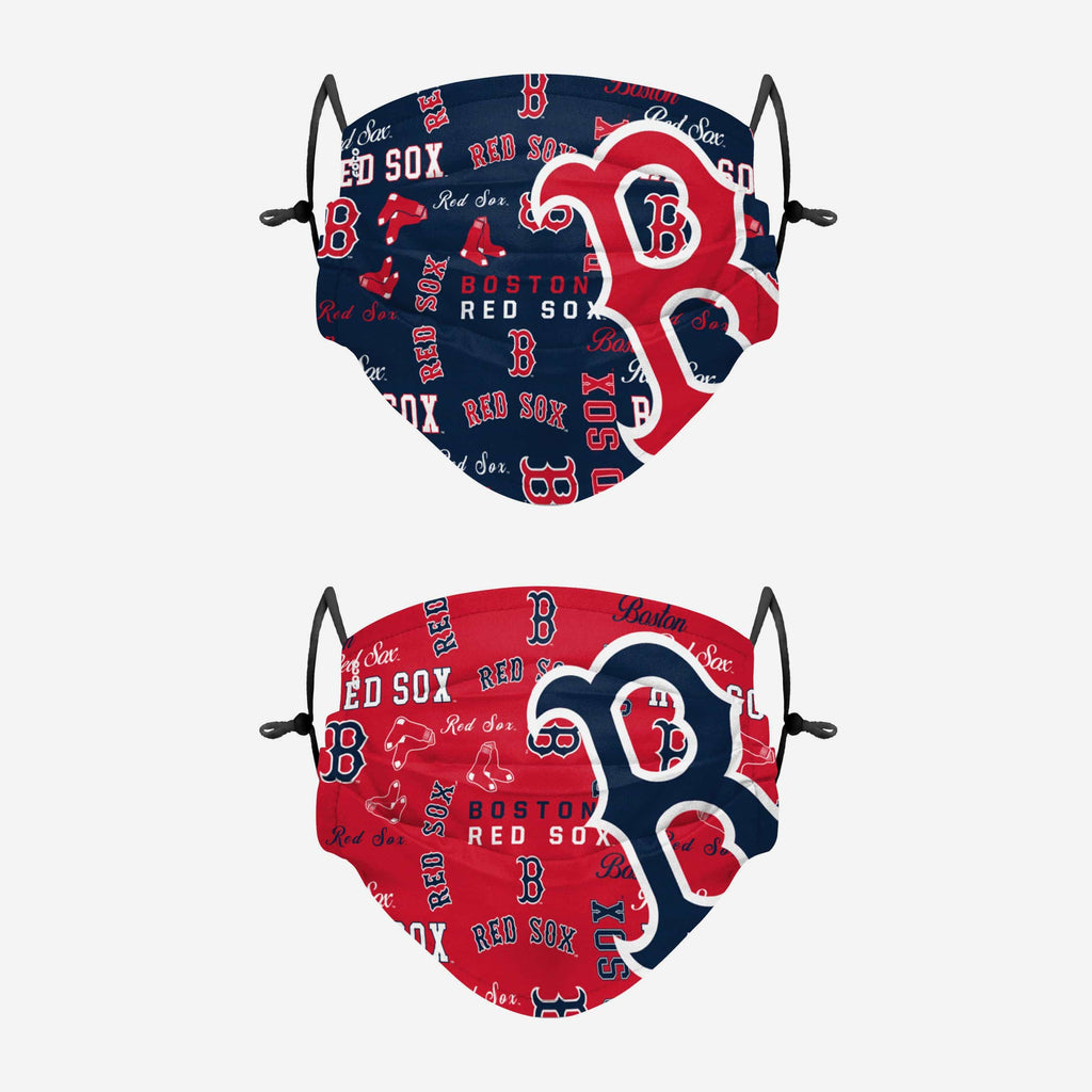 Boston Red Sox Logo Rush Adjustable 2 Pack Face Cover FOCO - FOCO.com