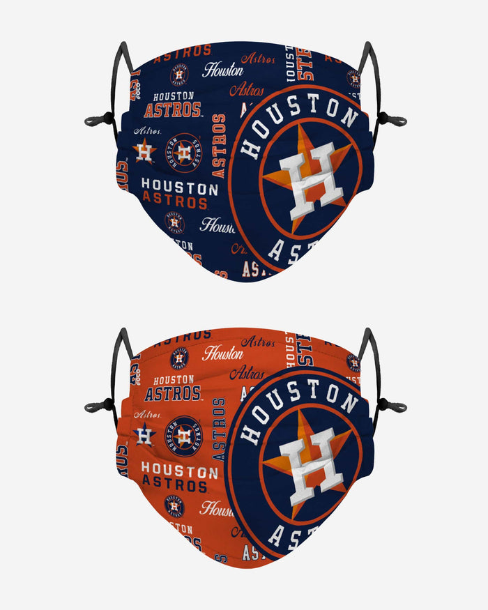 Houston Astros Logo Rush Adjustable 2 Pack Face Cover FOCO - FOCO.com