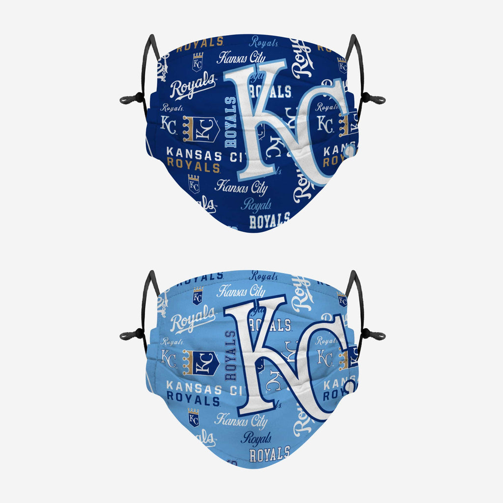 Kansas City Royals Logo Rush Adjustable 2 Pack Face Cover FOCO - FOCO.com