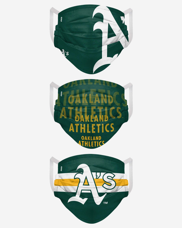 Oakland Athletics Matchday 3 Pack Face Cover FOCO - FOCO.com