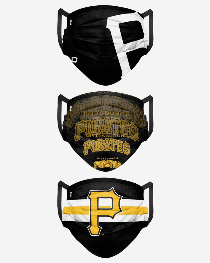 Pittsburgh Pirates Matchday 3 Pack Face Cover FOCO - FOCO.com