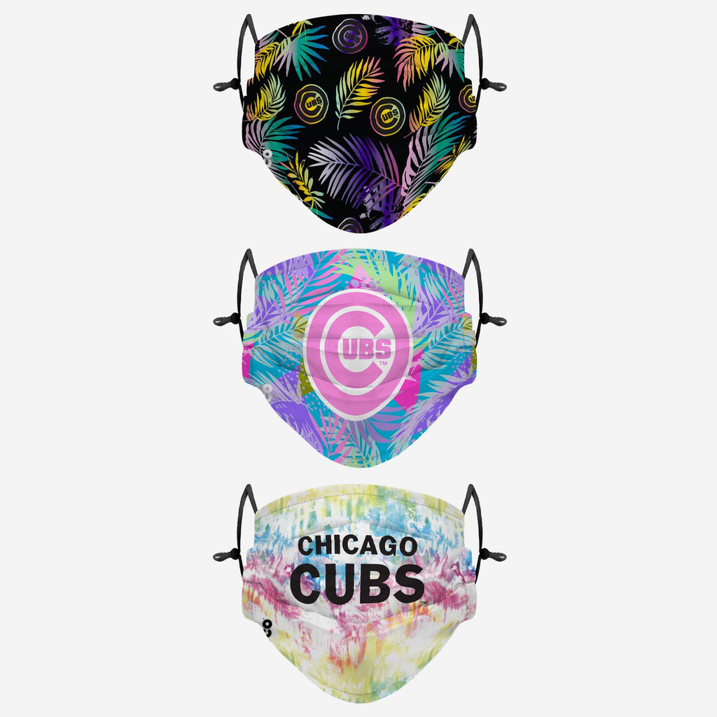 Chicago Cubs Neon Floral 3 Pack Face Cover FOCO - FOCO.com