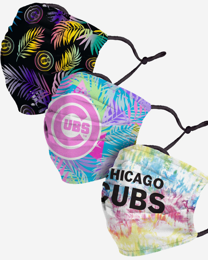 Chicago Cubs Neon Floral 3 Pack Face Cover FOCO - FOCO.com