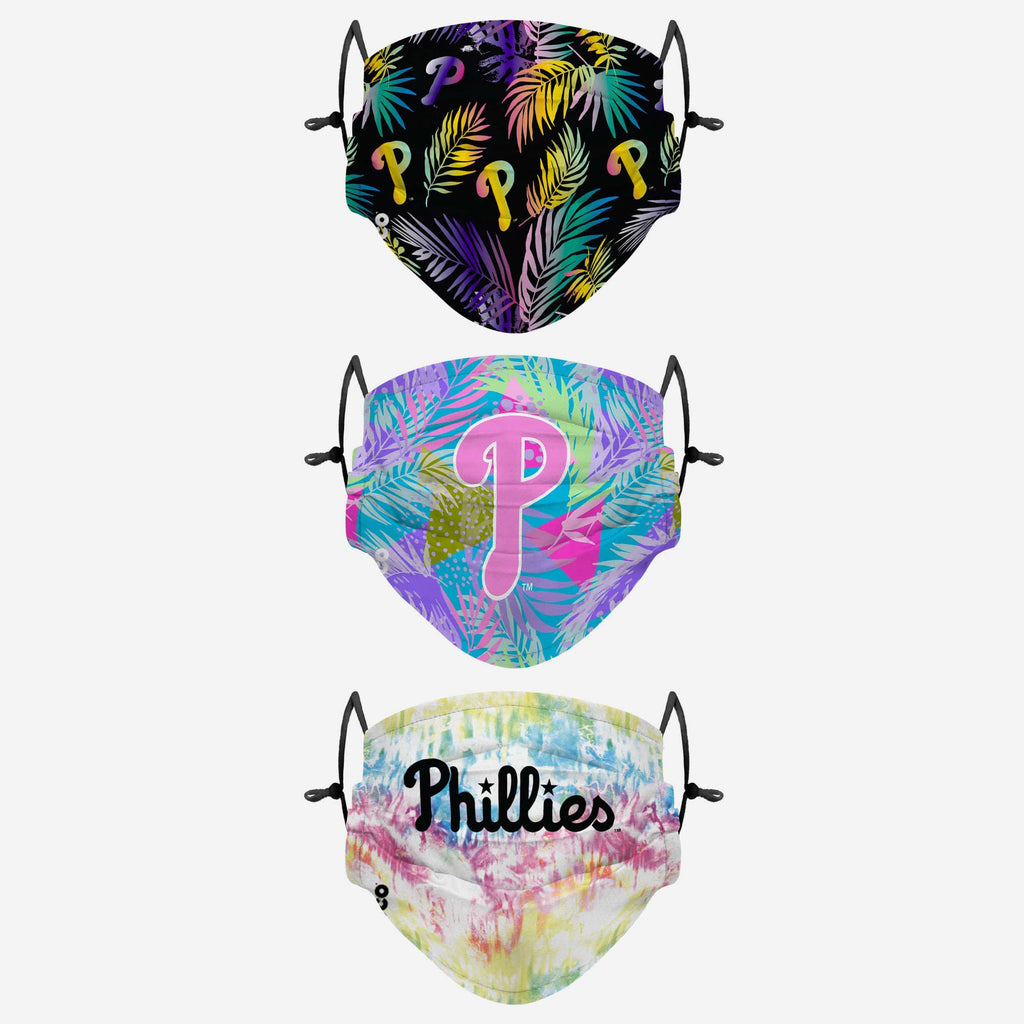 Philadelphia Phillies Neon Floral 3 Pack Face Cover FOCO - FOCO.com