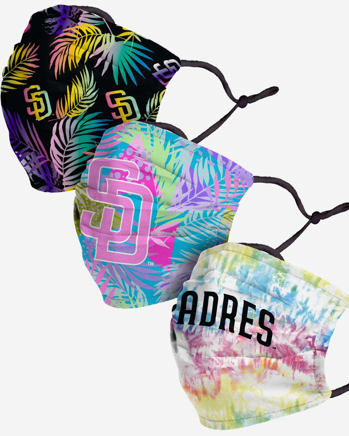 San Diego Padres Neon Floral 3 Pack Face Cover FOCO - FOCO.com