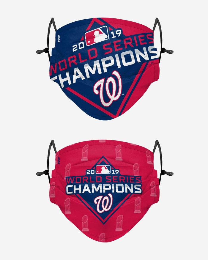 Washington Nationals Thematic Champions Adjustable 2 Pack Face Cover FOCO - FOCO.com